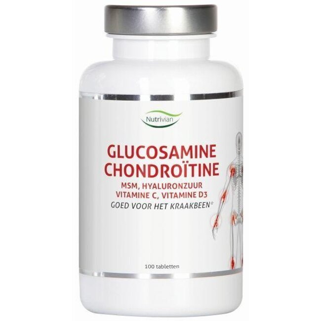 Nutrivian Glucosamine chondoitine MSM hyaluron vit D3/C 100 Tabletten