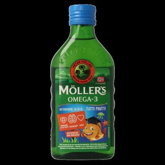 Mollers Mollers Omega-3 levertraan tutti frutti 250 Milliliter
