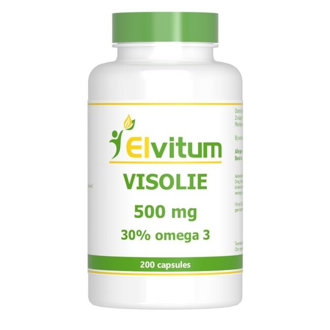 Elvitum Visolie 500mg omega 3 30% 200 Capsules