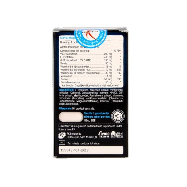 Lucovitaal Mélatonine L-Tryptophane 0.1mg 30 Comprimés