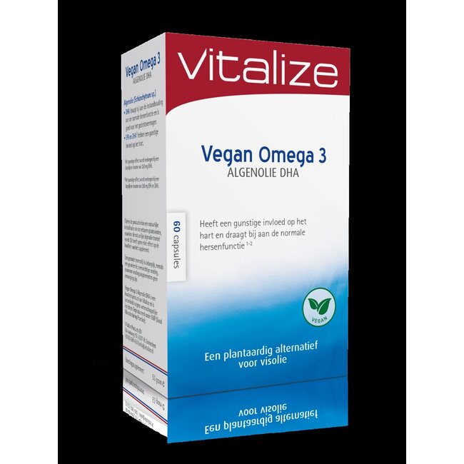 Vitalize Vegan Omega 3 Algenolie DHA 60 Capsules