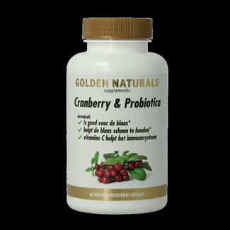 Golden Naturals Golden Naturals Cranberry & probiotica 60 Vegetarische capsules
