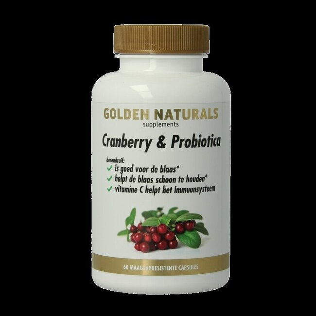Golden Naturals Cranberry & probiotica 60 Vegetarische capsules