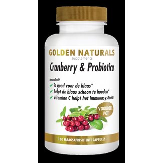 Golden Naturals Golden Naturals Cranberry & probiotica 180 Vegetarische capsules