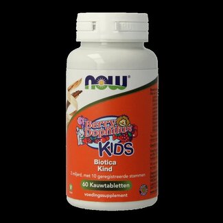 NOW NOW Berry Dophilus™ Kids biotica kind 60 Kauwtabletten