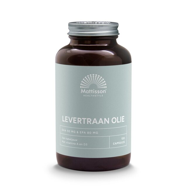 Mattisson Levertraanolie 1000mg met vitamine A/D 120 Capsules