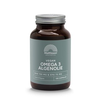 Mattisson Mattisson Vegan omega 3 algenolie DHA 150mg EPA 75mg 120 Vegetarische capsules