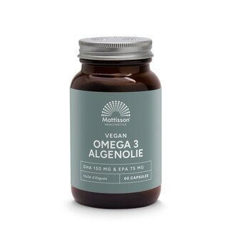 Mattisson Mattisson Vegan omega 3 algenolie DHA 150mg EPA 75mg 60 Vegetarische capsules
