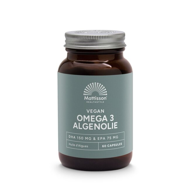 Mattisson Vegan omega 3 algenolie DHA 150mg EPA 75mg 60 Vegetarische capsules