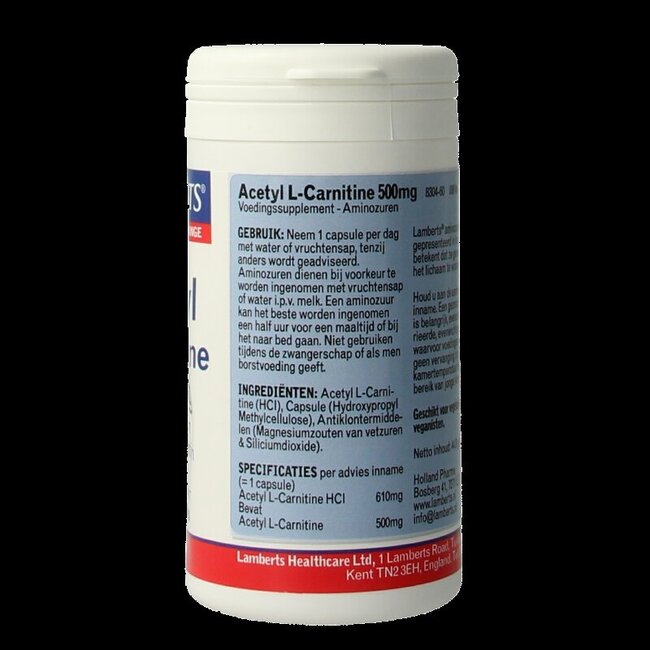 Lamberts Acétyl-L-Carnitine 500 mg 60 gélules