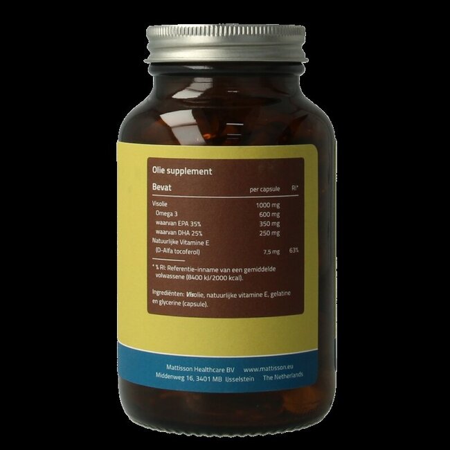 Mattisson Omega 3 visolie 35% EPA 25% DHA 1000mg 90 Capsules