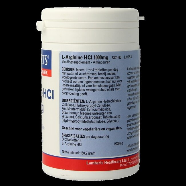 Lamberts L-Arginine 1000mg 90 Comprimés