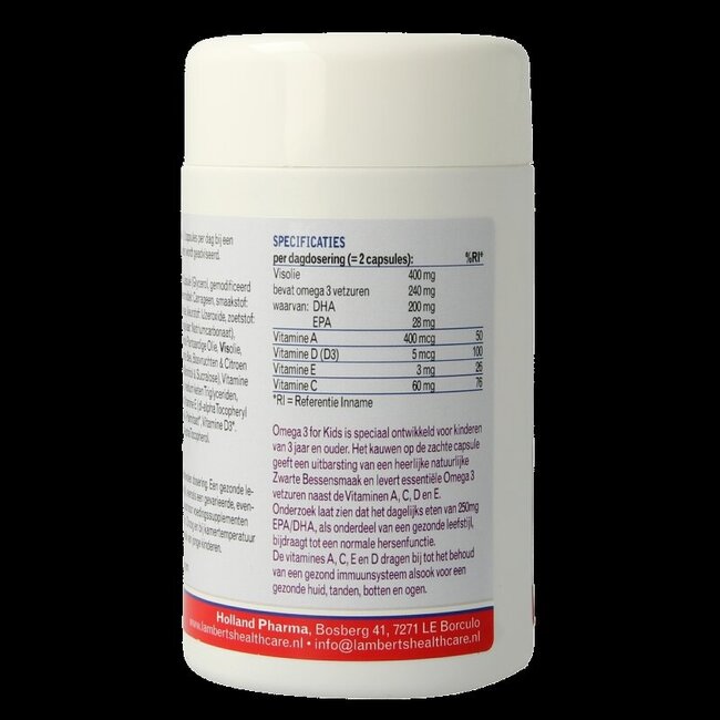 Lamberts Visolie omega 3 for kids 100 Capsules