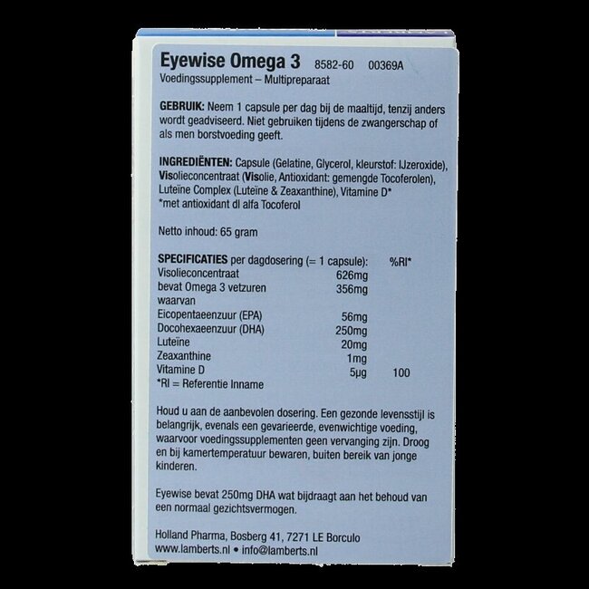 Lamberts Eyewise avec Oméga 3 60 Capsules
