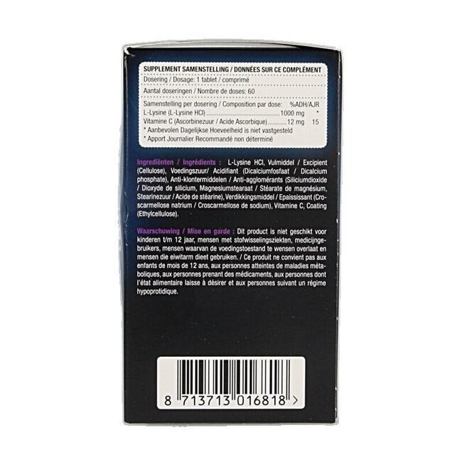 Lucovitaal L-Lysine 1000mg 60 Comprimés