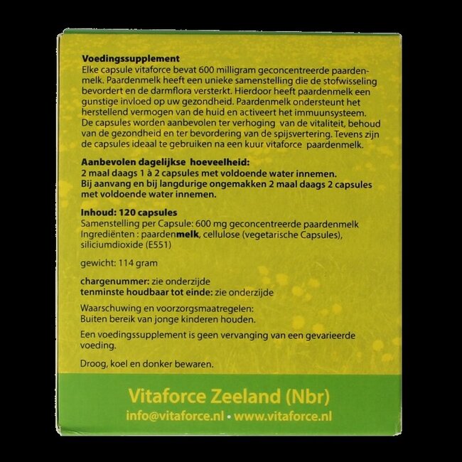 Vitaforce Paardenmelk capsules 120 Capsules