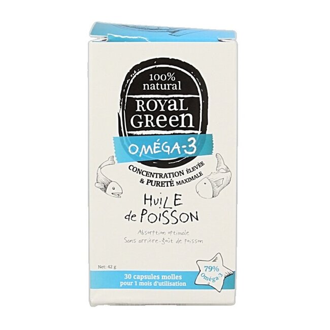 Royal Green Omega 3 huile de poisson 30 capsules molles