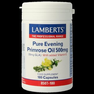 Lamberts Lamberts Teunisbloemolie 500mg (pure evening primrose oil) 180 Vegetarische capsules