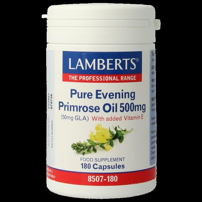 Lamberts Teunisbloemolie 500mg (pure evening primrose oil) 180 Vegetarische capsules