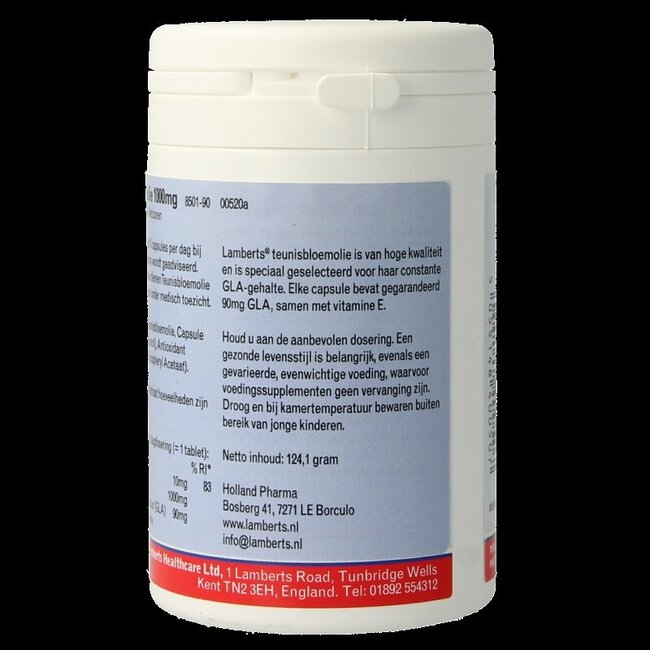 Lamberts Teunisbloemolie 1000mg (pure evening primrose) 90 Capsules