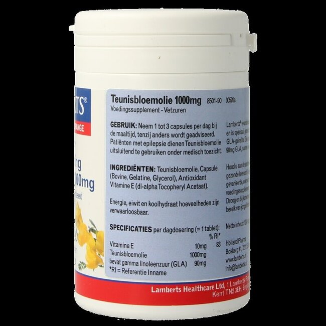 Lamberts Teunisbloemolie 1000mg (pure evening primrose) 90 Capsules