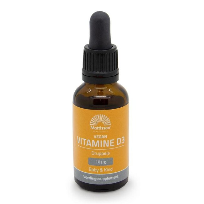 Mattisson Vitamine D3 baby & kind 10mcg vegan druppels 25 Milliliter