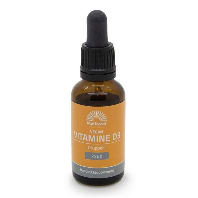 Mattisson Vitamine D3 25mcg vegan druppels 25 Milliliter