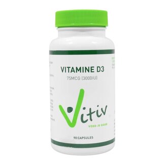 Vitiv Vitiv Vitamine D3 3000IU/75mcg 90 Softgels