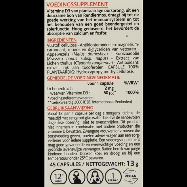 Arkocaps Vitamine D3 2000 UI Vegan 45 Gélules