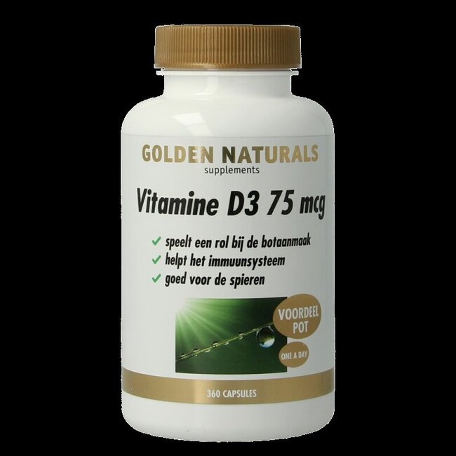 Golden Naturals Vitamine D3 75mcg 360 Capsules
