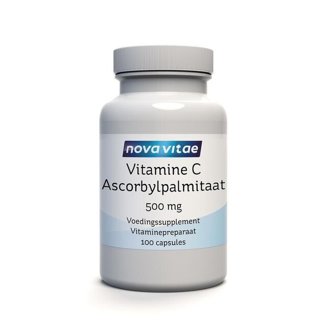Nova Vitae Vitamine C ascorbyl palmitaat 500mg 100 Vegetarische capsules