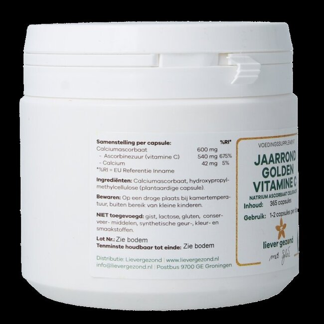 Liever Gezond Vitamine C jaarrond 365 Capsules