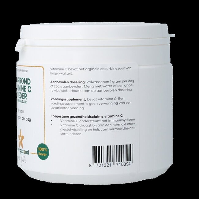 Liever Gezond Vitamine C poeder zuur jaarrond 500 Gram