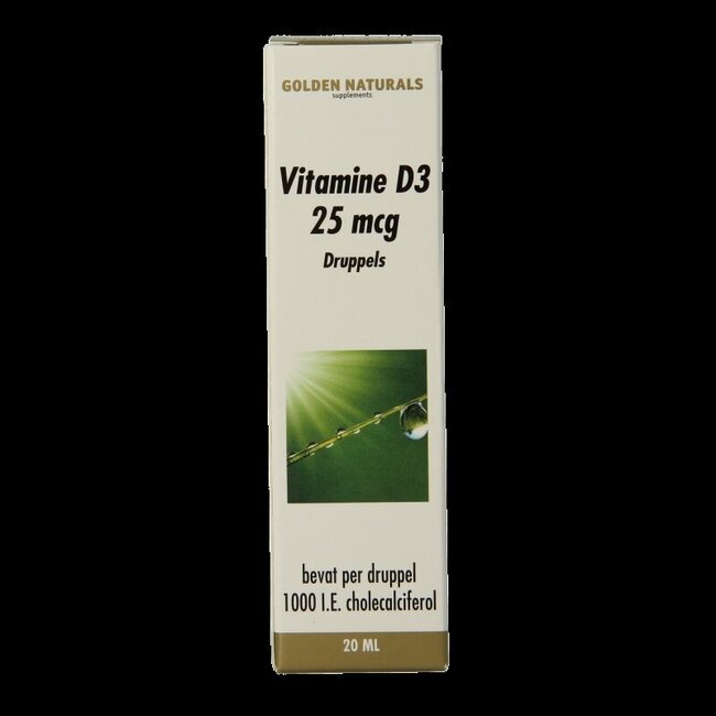 Golden Naturals Vitamine D3 25mcg gouttes 20 Millilitres
