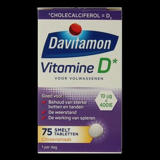 Davitamon Davitamon Vitamine D volwassenen smelttablet 75 Tabletten