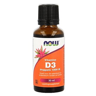 NOW NOW Vitamine D3 druppels 1000IE 30 Milliliter
