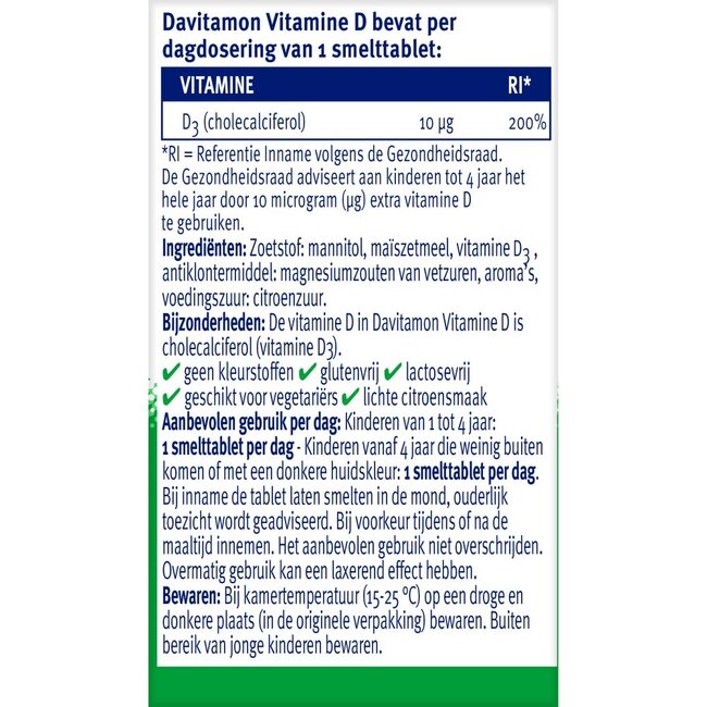 Davitamon Vitamine D Enfant Comprimés Fondants 50 Comprimés