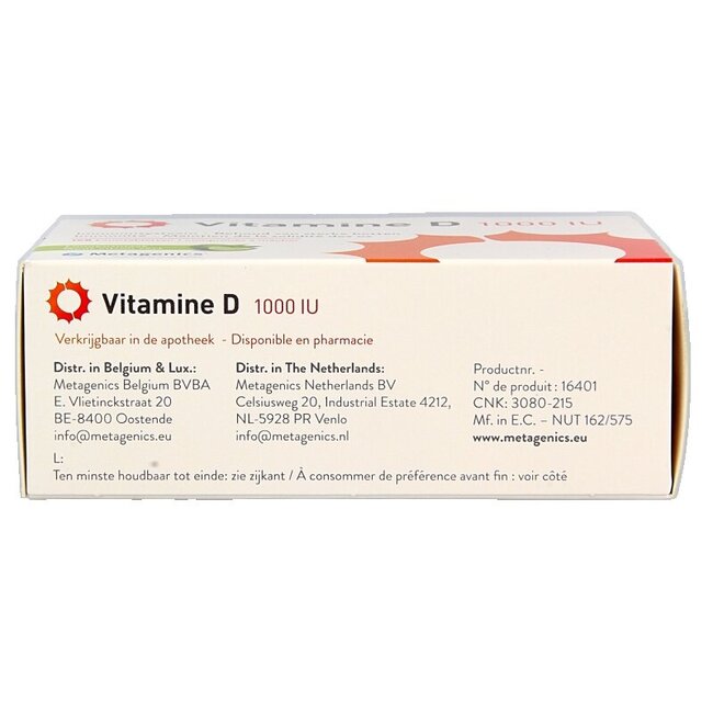 Metagenics Vitamine D 1000 UI 168 Comprimés