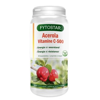Fytostar Fytostar Acerola vitamine C 500 kauwtablet 60 Tabletten