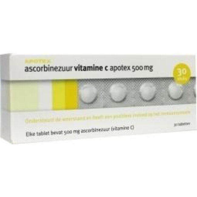Apotex Ascorbinezuur vitamine C 500mg 30 Tabletten
