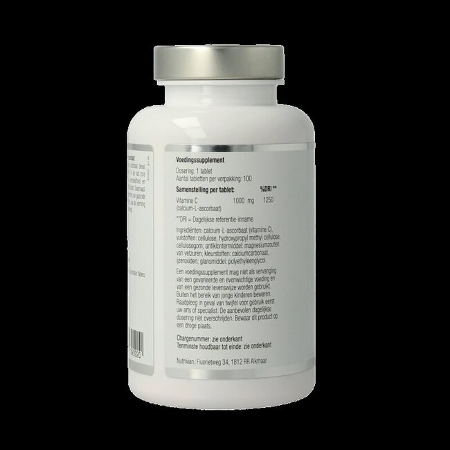 Nutrivian Vitamine C 1000 mg ascorbate de calcium 100 comprimés