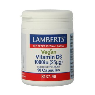 Lamberts Lamberts Vitamine D3 1000IE 25mcg vegan 90 Capsules