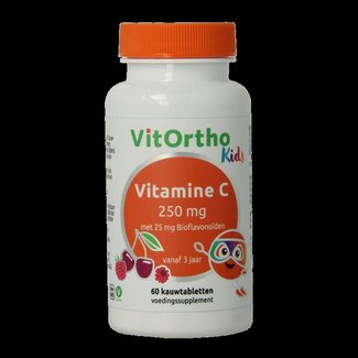 VitOrtho VitOrtho Vitamine C 250mg met 25mg bioflavonoiden 60 Kauwtabletten