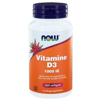 NOW NOW Vitamine D3 1000 UI 360 capsules molles