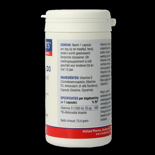 Lamberts Vitamine D3 1000 UI/25 mcg 180 capsules