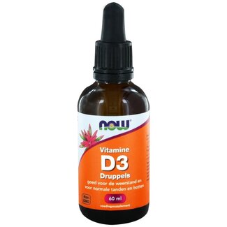 NOW NOW Vitamine D3 druppels 400IE 60 Milliliter