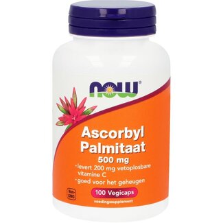 NOW NOW Ascorbyl palmitaat 500mg 100 Vegetarische capsules