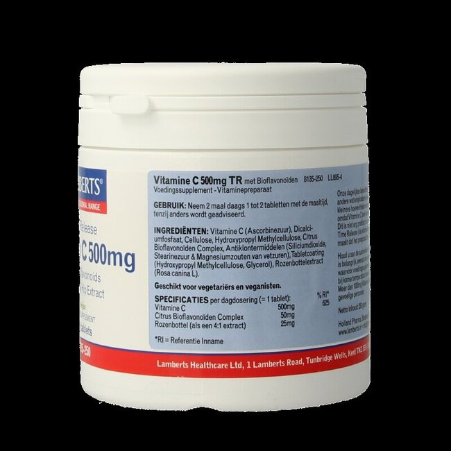 Lamberts Vitamine C 500 à libération prolongée & bioflavonoïdes 250 comprimés