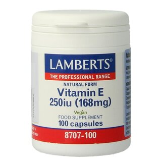 Lamberts Lamberts Vitamine E 250IE natuurlijk 100 Vegetarische capsules