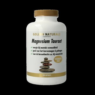 Golden Naturals Golden Naturals Magnesium tauraat 180 Vegetarische capsules